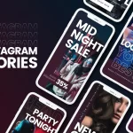 قالب استوری نئونی اینستاگرام - Neon Instagram Stories